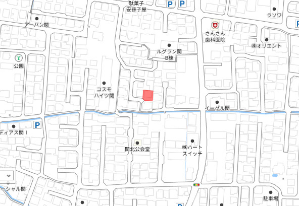岡山市中区関の地図