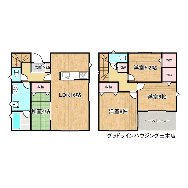 三木市志染町中自由が丘第10の間取り