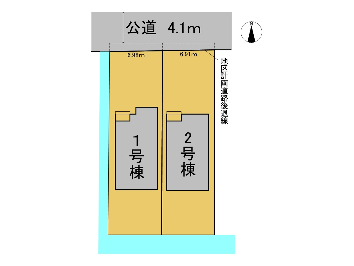 リーブルガーデン　各務原市那加前洞新町第５　全２区画分譲の区画図|■区画図
■YAMADA電機の　ヤマダ不動産　株式会社リライフ　
いつでもお問合わせ下さい。