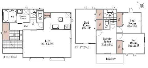 須磨区車字梨川　新築戸建て　H-2の間取り