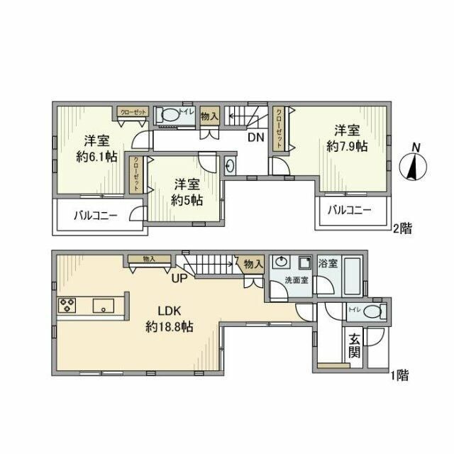 田柄戸建の間取り