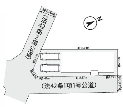 西大沼2丁目　新築戸建の区画図