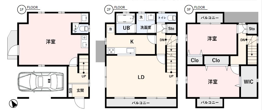昭島市中神町　全1棟　中古戸建の間取り