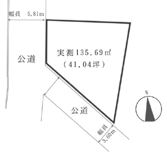 大田区大森西　建築条件なし売地の土地図