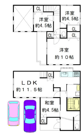 明石市魚住町清水　中古戸建の間取り|4LDKです。