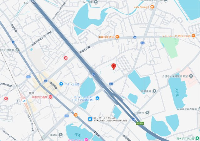 明石市魚住町清水　中古戸建の地図
