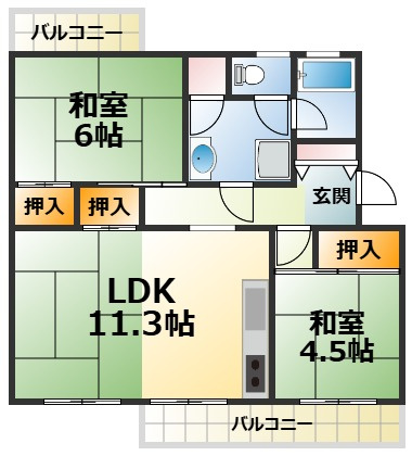 光明台14号棟の間取り