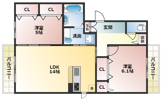 【間取り】 | 阪南ファイブ
