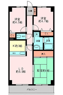 【間取り】 | グレイスコート二俣川 弐番館