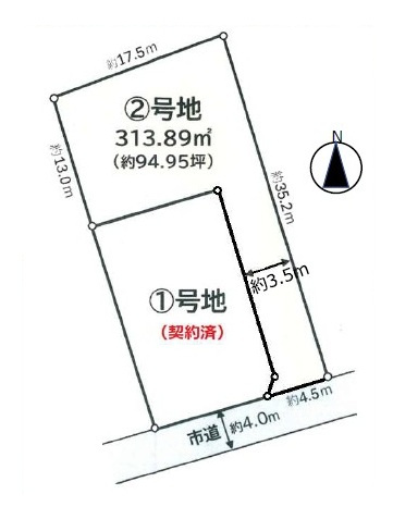 川越市笠幡売地の土地図