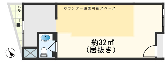 【間取り】 | 中川町貸店舗（左側）