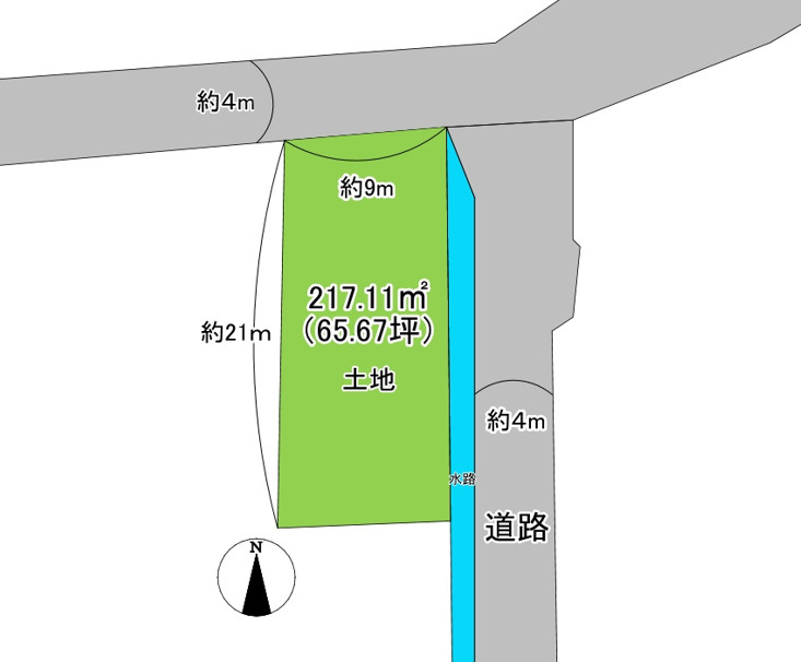 売土地　焼津市田尻の土地図