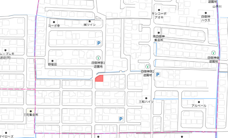 岡山市中区四御神の地図