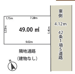 足立区江北4丁目新築戸建て～江北駅約3分の立地～の区画図