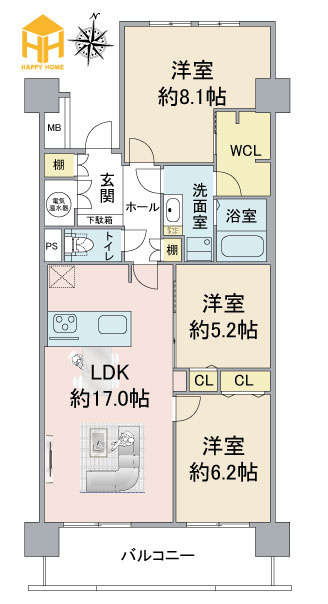 日興千里丘スカイマンションB棟の間取り|※現況と図面が異なる場合現況を優先いたします。