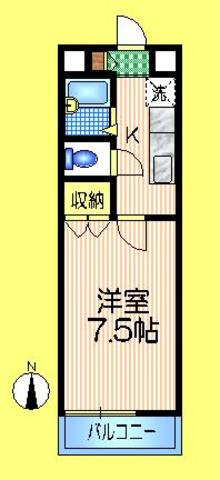 メゾン　ド　マルス　の間取り|☆ガス2口設置可　南向き明るい居室