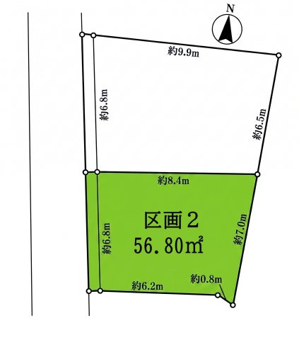 高津区下作延1丁目　2号区画の区画図