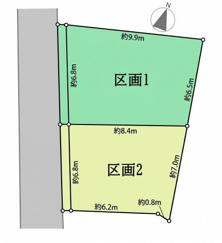 高津区下作延1丁目　2号区画の区画図