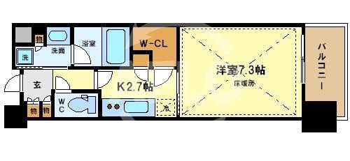 パークアクシスうつぼ公園の間取り|パークアクシスうつぼ公園　床暖房あり