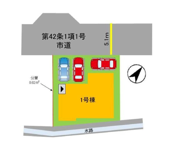 福岡市南区中尾2丁目第6-1棟（1号棟）の区画図|配置図