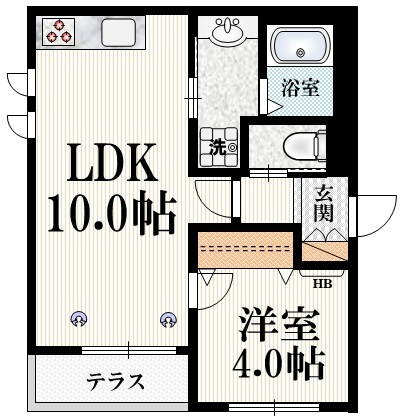 グランジュ・代々木の間取り|☆階段を挟んで独立しているお部屋です☆快適にお住まい頂けます☆お子様入居可能☆