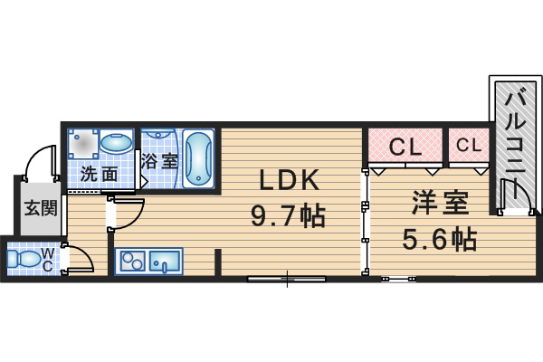 フジパレス服部西町Ⅱ番館の間取り