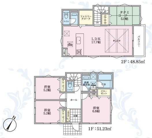玉川学園1丁目プロジェクト　2号棟の間取り