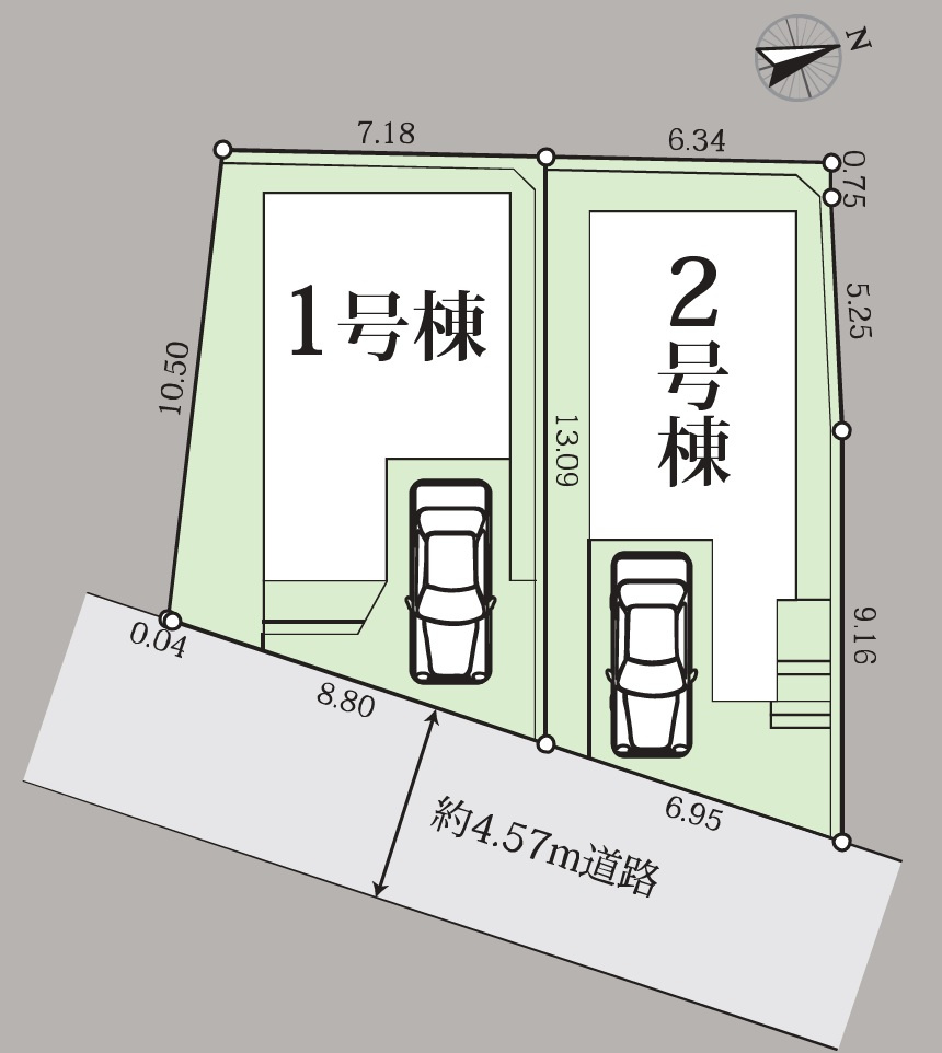 横浜市神大寺　2号棟の区画図