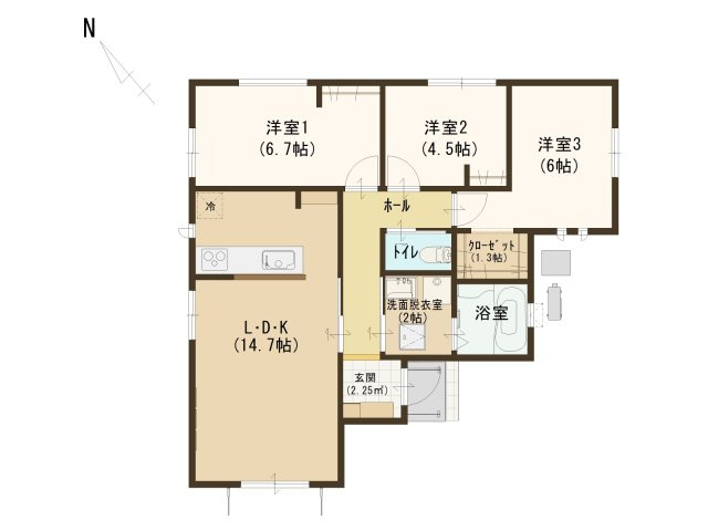 宇都宮市松風台・建売住宅の間取り