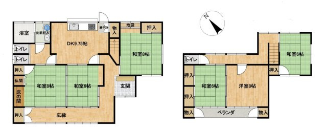 山形市中桜田【中古住宅】の間取り|間取り図