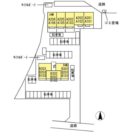 【区画図】 | エスポアール・タカムラⅢ A棟
