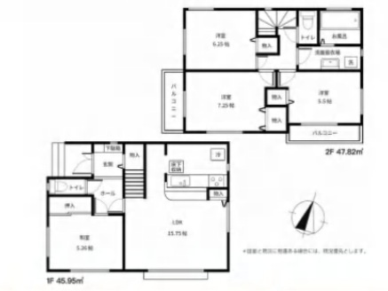 新座市新堀一丁目　中古戸建の間取り|各部屋の広さが充実しております。