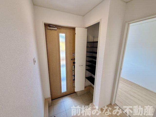 【新築平屋】前橋市青柳町第28　３号棟(全10棟)　クレイドルガーデン　新築建売分譲の玄関