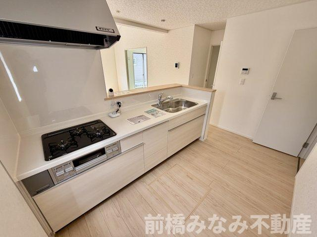 【新築平屋】前橋市青柳町第28　２号棟(全10棟)　クレイドルガーデン　新築建売分譲のキッチン|お料理しやすいキッチンです
