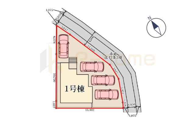 第2土浦市天川　新築戸建て　1号棟の区画図|大きなお買い物だからこそ、メリット・デメリットを伝えさせて頂きます。
R-homeにお任せください♪