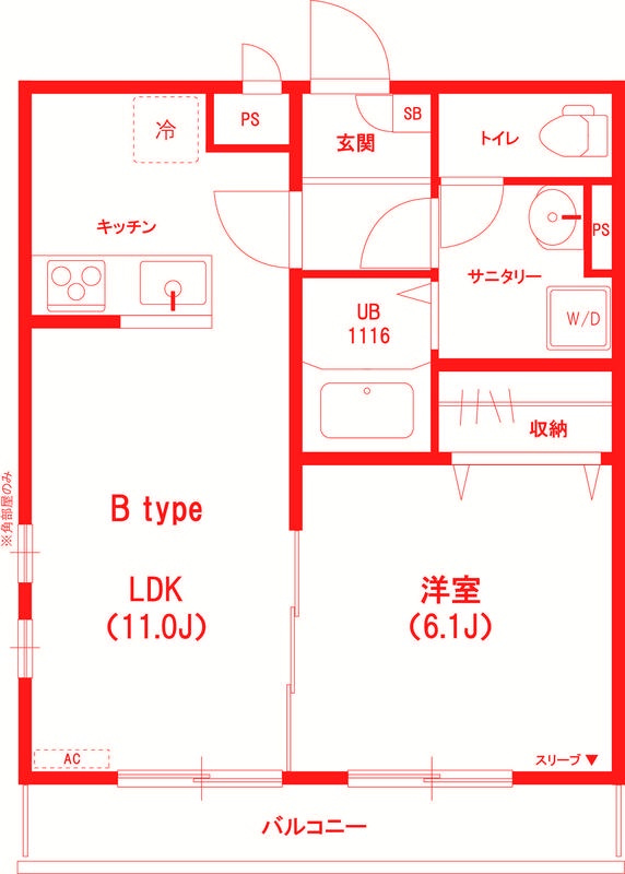 茅ヶ崎市松林３丁目のアパートの間取り