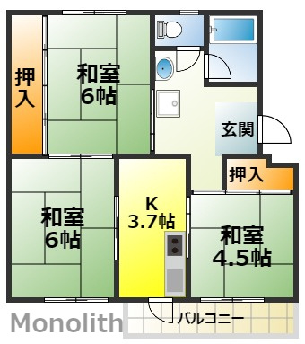 泉北竹城台１丁7号棟の間取り