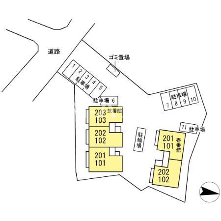 ウィルモア 壱番館・弐番館の区画図