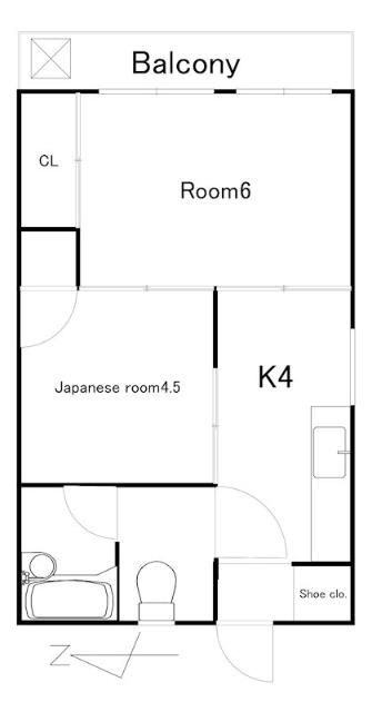 松岡コーポの間取り