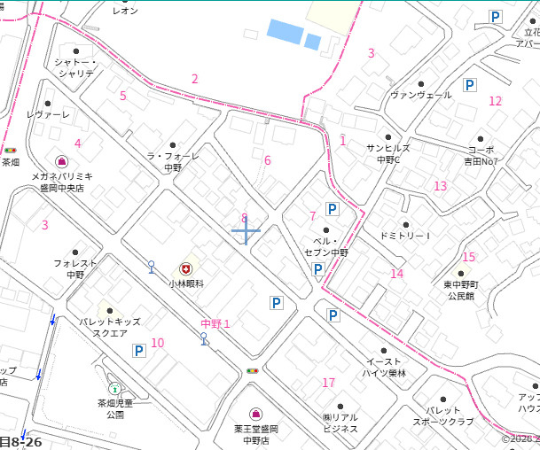 盛岡市中野１丁目　売地の周辺
