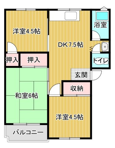 【間取り】 | サウスヒルズ由良(DIY可能部屋)
