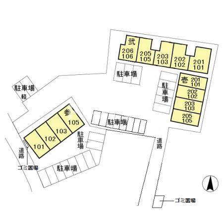 ピュアパレス 壱番館の区画図