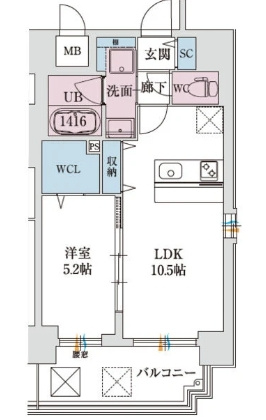 スプランディッド新大阪VⅢの間取り