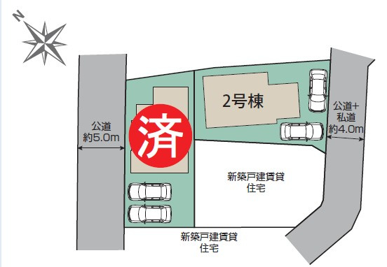 あきる野市平沢　新築　全2棟　2号棟の区画図