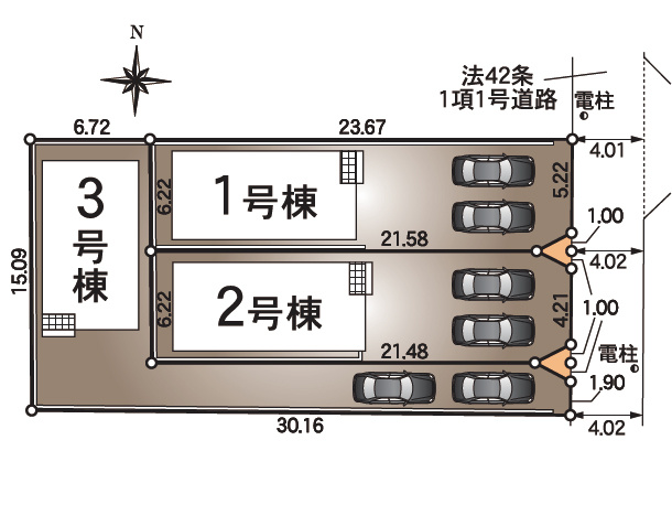 【区画図】 | 春日井市上条町７丁目55-2『仲介料無料』新築戸建て | 1号棟