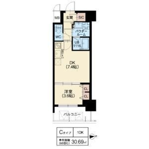 スプランディッド江坂Ⅲの間取り
