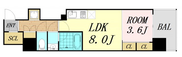 BPRレジデンス大阪本町Q 仲介手数料無料の間取り