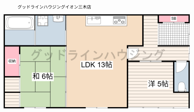 別所町朝日ヶ丘戸建の間取り