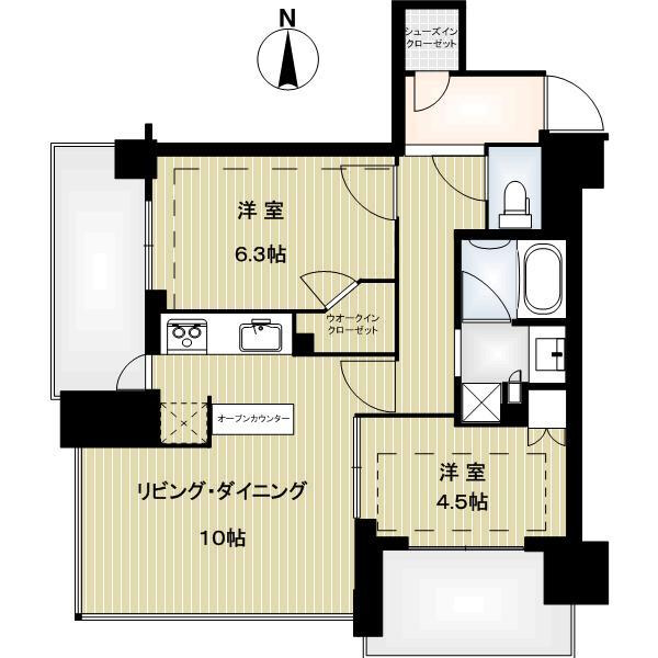 ロジュマンタワー梅田の間取り