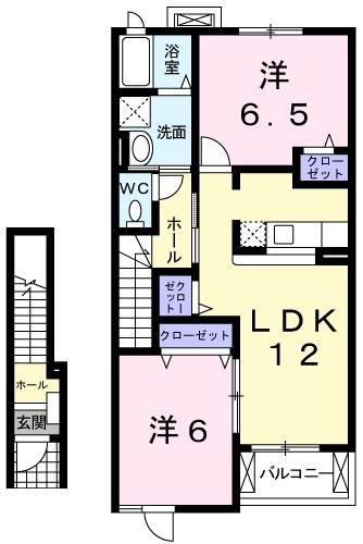 カーサ　プラシードⅡ番館の間取り